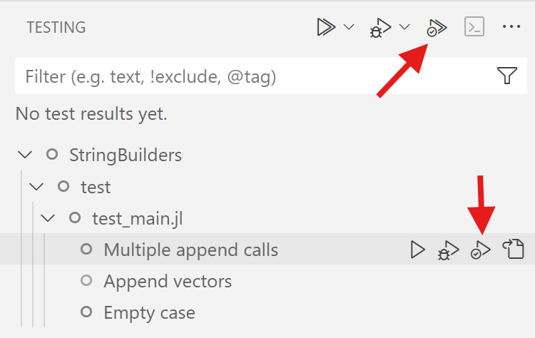 Coverage from testing view