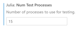 Num test processes setting